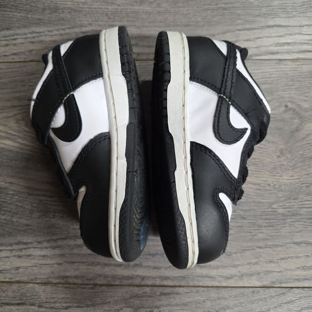 Nike Dunk Low Panda Black White TD Athletic Shoes CW1589 100 Toddler Size 8C - Picture 4 of 6